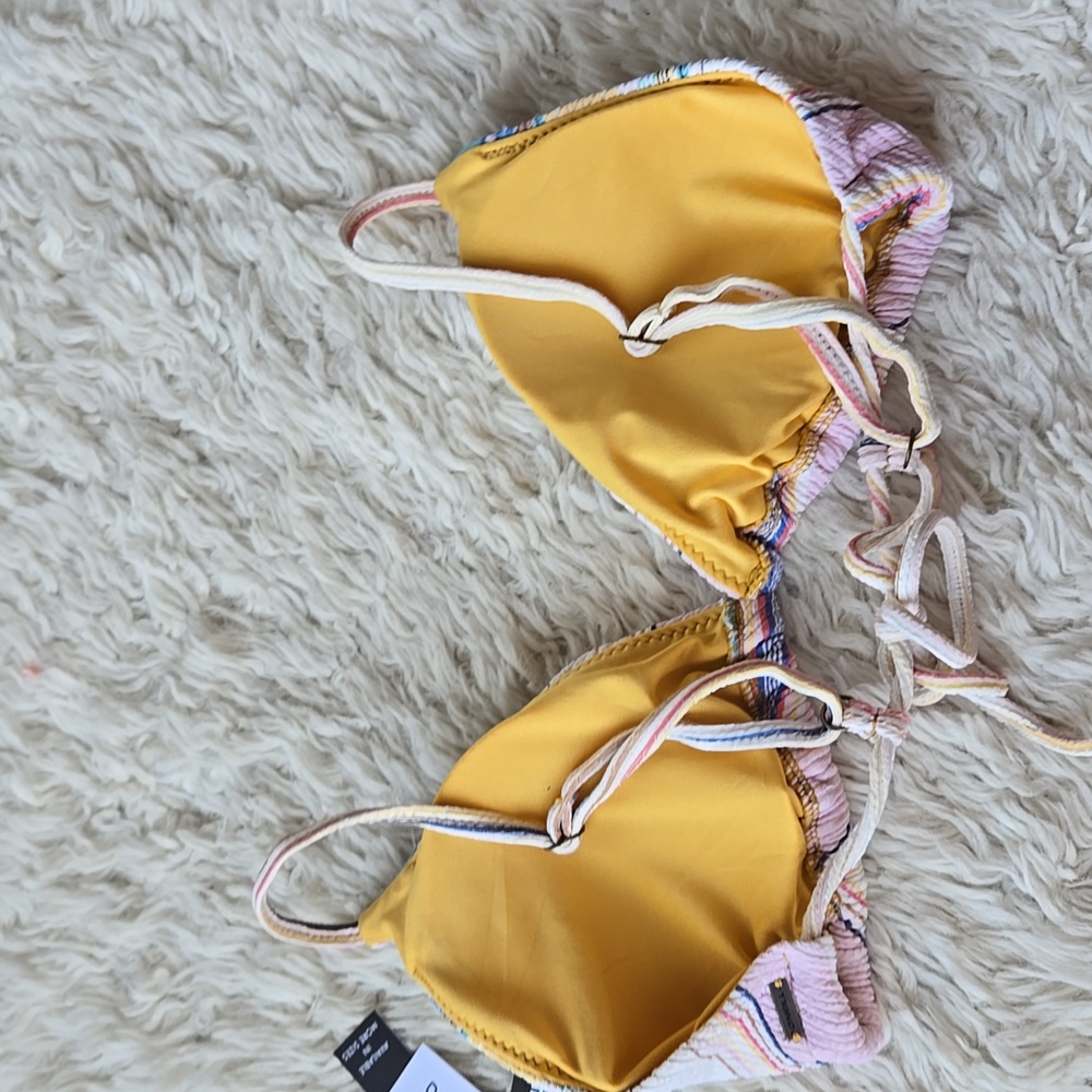 NWT O'Neill Baja Stripe Cayote String Bikini Top XL - Picture 5 of 7